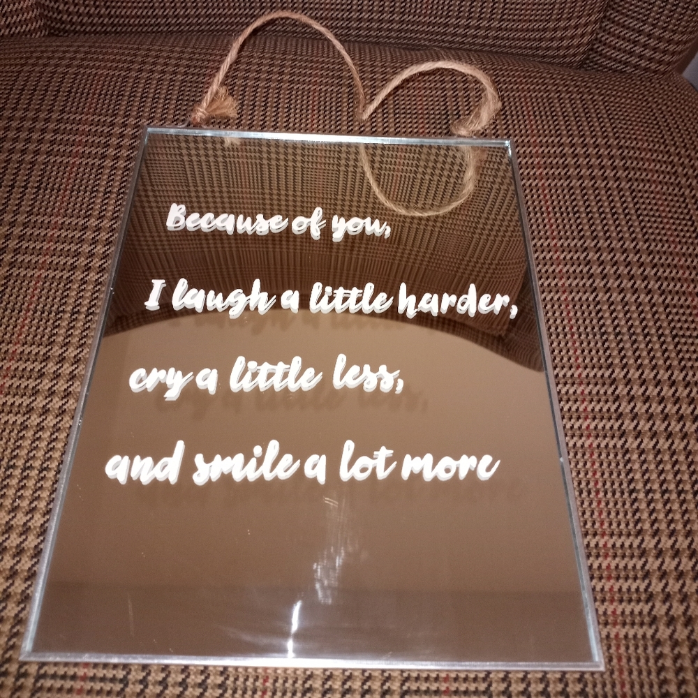 Rustic Mirror with Cute Quote